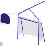 Непоседа-Дачник Модель № 2 Вариант с двумя качелями  ( Гнездо + пластик. кач. н/цепях ), баскетбольное кольцо, шир. швед. ст. 530 мм