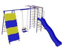 Уличный детский спортивный комплекс Модель "Галактика" с качелями на подшипниках/цепях
